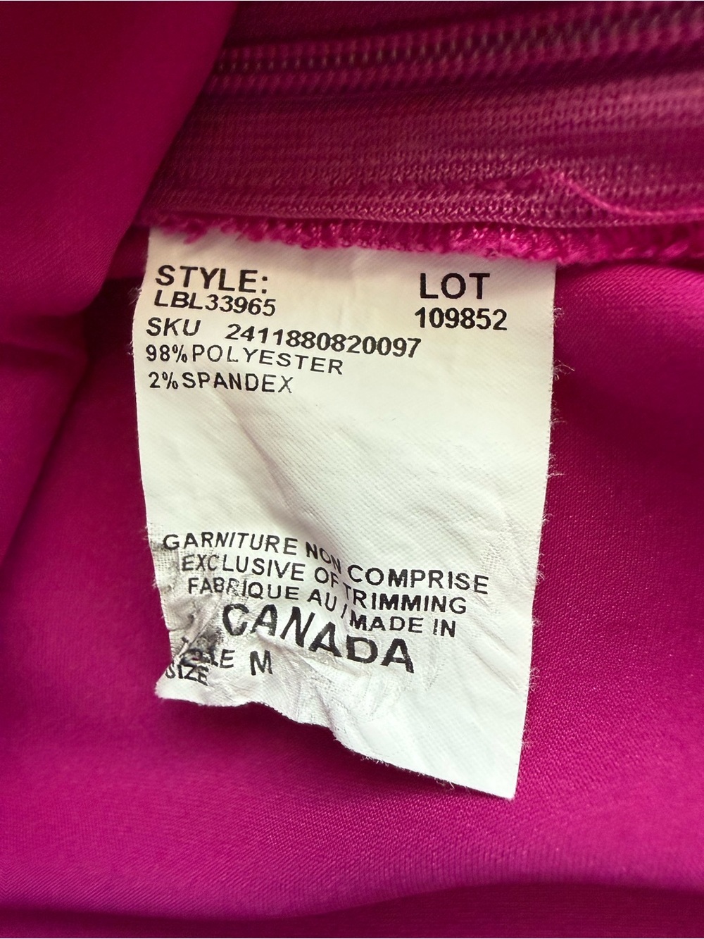 Le Château Fuchsia Satin Sleeveless Blouse Size Medium Made in Canada Barbiecore - Picture 8 of 10